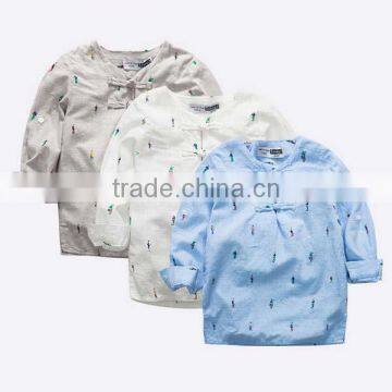 2017 Spring kids clothes wholesale fashion cotton design baby gilrs/boys blouse