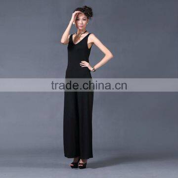 2017 black elegant sleeveless adult summer jumpsuit
