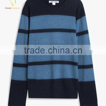Stripe Crewneck Long Sleeve Pattern Knitted Sweater Pullover For Men photo-5