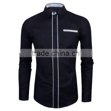 Custom Latest Military Mens Black Casual Oxford Shirt photo-2