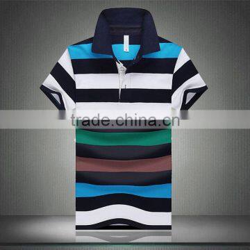 Trade Assurance Combed Cotton Custom High Quality Designer Stripe Polo T-shirts photo-3