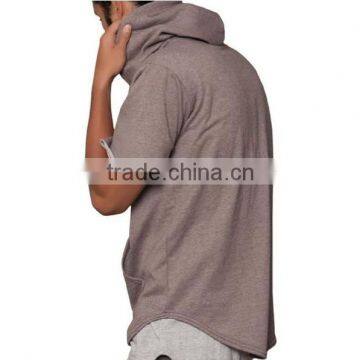 High Quality Custom 100% Cotton Plain Curved Hem Hoodie With Double Pockets photo-2