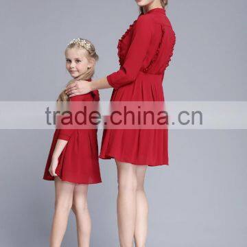 Ruffle Chiffon Fabric Mother Daughter Dresses Latest Frock Designs ForTeenage Girls photo-3