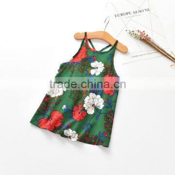 S33549W Summer Style Kids Girl Princess Dresses 2017 Floral Printed Dress photo-4