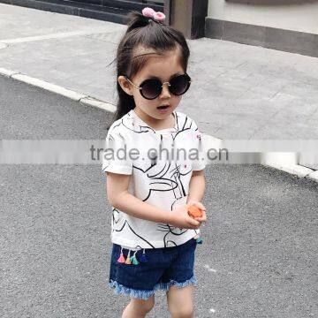 S17101A Summer T-shirt Cotton Children Clothes Casual Girls t Shirt photo-6