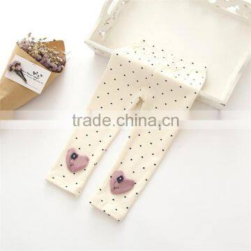 S32833W 2017 Girls Cotton Leggings Baby Girl Bow Leggings Pants Kids Heart Appliqued Pants photo-2