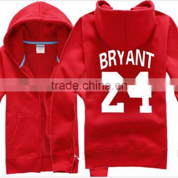 Zipper Up Hoodie Cotton Sweatshirt With Printing Logo
