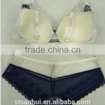 Top Selling Sexy Underwear Fancy Women Black Bra Thong Set photo-6