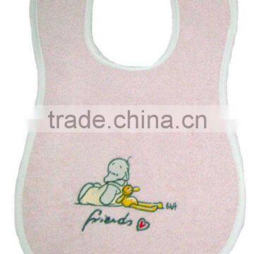 100% Cotton Towel Baby Chin Bibs (White & Embroidery Designs) photo-3