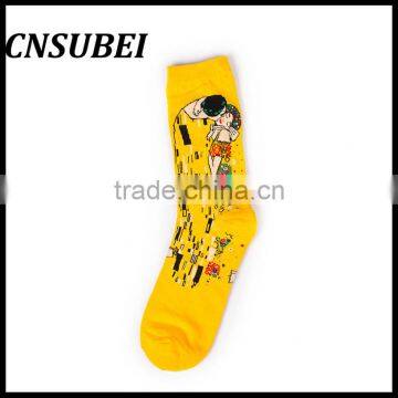 European and American Painting Pattern Retro Literary Personality Cotton in Tube Socks photo-5