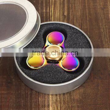 Manufacturers of New Metal Zinc Alloy Rotating Toys UFO Triangular Leaf Finger Gyro Glowing Fingertips Gyro photo-5