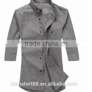 Men Dress Shirts Cotton Fabric Fashion Three-quarter Sleeve Men Shirt photo-3