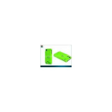 Colorful Green, Red, Blue Rubberized PC Hard Cover for Iphone 4 with Card Slot Holder