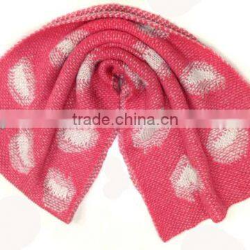 new design fashion ladies winter fleece acrylic heart knitted scarf