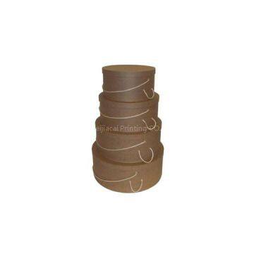 Diversified Latest Designs Brown Paperboard Round Gift Box