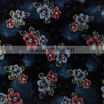 2014 New flower design KS korea velvet printed gilding fabric,four way stretch velvet,high-class fashion velvet garment 5st