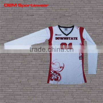 Best sale team wear sublimation volleyball kit with long sleeve