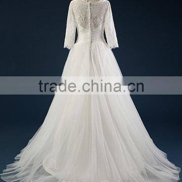 Wedding Sexy Sweetheart Lace Mermaid Wedding Bridal Dress for Bride Strapless Three-Quarter Sleeve Bridal Gowns AS43201 photo-3