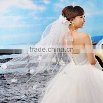 new style granceful appliqued bridal veils VG012