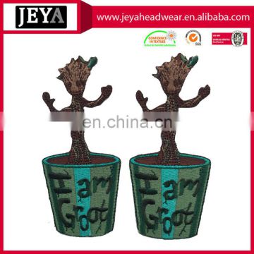 Special flowerpot design patches embroidery patch