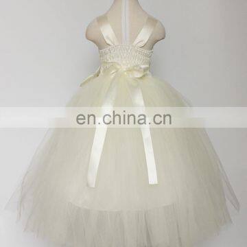 Ivory Flower Girl Tulle Dress Bridesmaid Dress Christening Gown Birthday Outfit