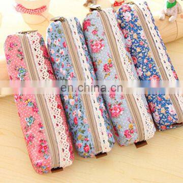 Beautiful vintage wood wind canvas pencil cases