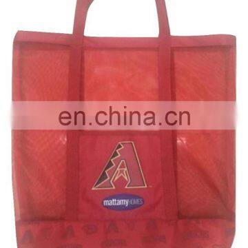 Custom Women Wholesale Folding Mesh Handbag Beach Bag