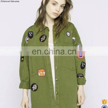 A Forever Fairness Green Cotton Embroidered Women Jacket