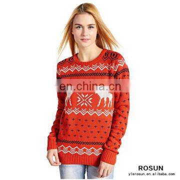 Women's Patterns Of Reindeer Christmas Pullover Sweater