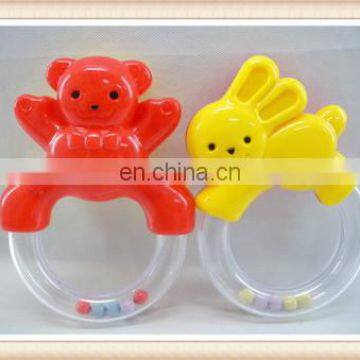 plastic cute bunny baby rattle squeaky toy