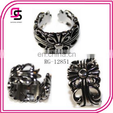 2014 fashion stainless steel rings with hollow out design