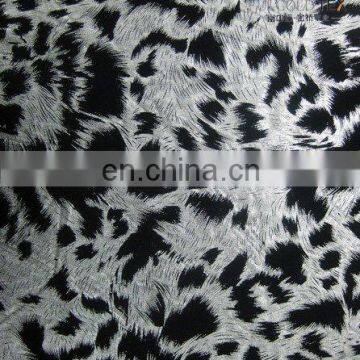 popular animal printed jersey knit fabric/velour/embroidered/korean fabric knitted fabric with foil