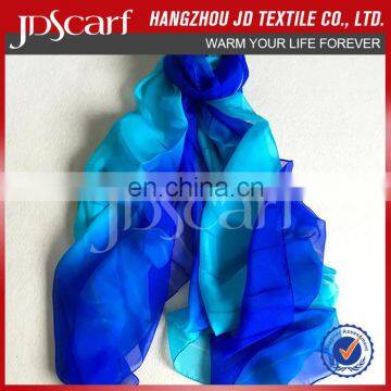 China manufacturer New style 100% silk high quality beautiful Gradient color very soft fashion women scarves