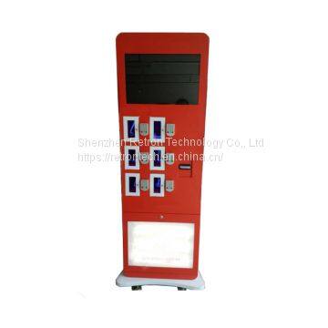 Customized floor stand Self service touch screen Cell phone charging station by passcode lock