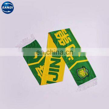 Custom cheap OEM football fans satin printed scarf