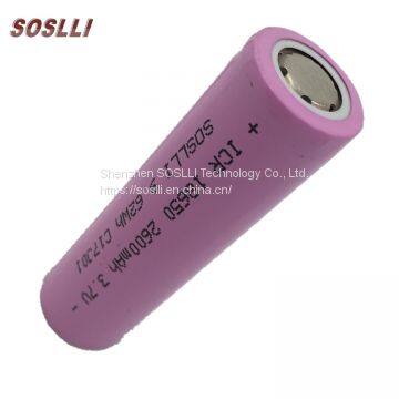 SOSLLI 3.7V 2600mAh lithium ion battery with high capacity and low internal impedance