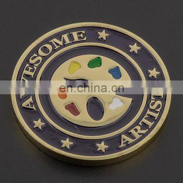 Custom Promotion Artist Collectable Gold Coins With Colorful Baked Enamel photo-2