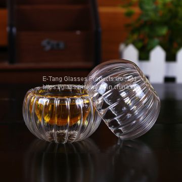 Wholesale Factory Directly Pumpkin 50ml glass cup, drinking glasses, double wall mini glass