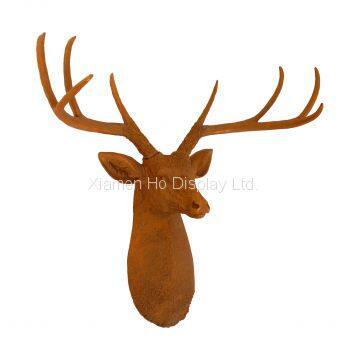 Ho display Custom Home Hotel Decoration Mounted On Wall Animal resin Statue Deer Head