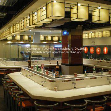 Sparkling Gold / Silver Color Sushi Conveyor Belt System For Buffet Restaurants