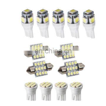 13x Pure White LED Lights Interior Package Kit for Dome License Plate Lamp Bulbs