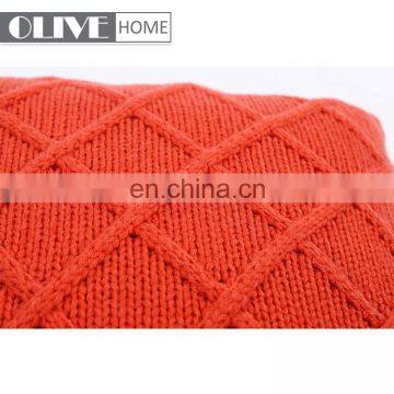 Fashion Soft Jacquard Diamond Geometric Pattern Knitted Cushion Cover for Sofa photo-6