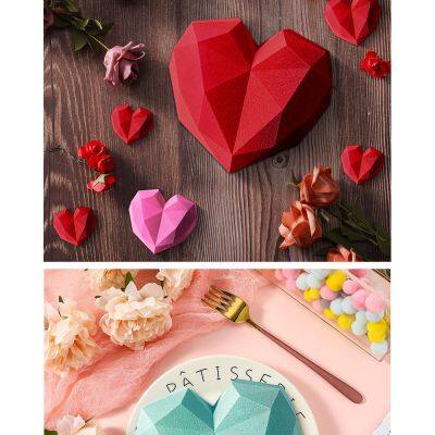 Heart Shaped Silicone Cake Mold With Mini Hammer 3D Geometric Cake Mold Silicone Mousse/Chocolate Cakes Mould