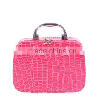 New Style Korean Nail Art Retro Portable Crocodile Grain Large Capacity High Grade Cosmetic Bag photo-3