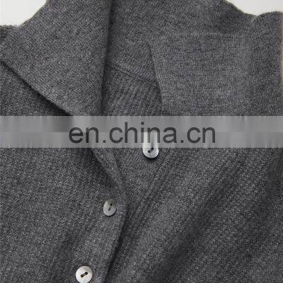 Women Casual Polo Neck Honeycomb Knit Grainy Cashmere Pullover Sweater photo-4