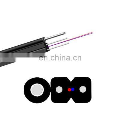 High quality Self-supporting Outdoor Steel Messenger Wire FRP G657 FTTH Drop Fibra Optica 2 4 1 core fiber optic cable