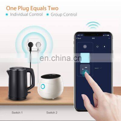 EU Standard OEM Shunt Dual Control Voice Control Timing Switch Smart Life Smart Socket WiFi Smart Socket photo-5