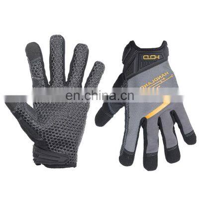 HANDLANDY Breathable Anti Cut and Anti Slip  Safety Work Gloves Mens Touch Screen Mechanic Gloves With Silicon Coating