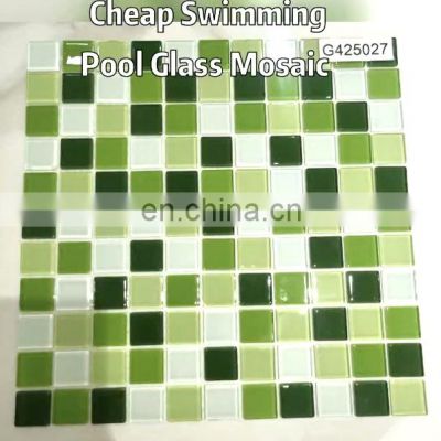 green and white crystal mosaic tiles swimming pool glass mosaic tiles splash back hot melted pool mosaics tiles