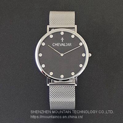 Stainless Steel Watch Man Fashion Watches Ultra-thin Quartz Lady Watch Woman Gift Watch photo-2